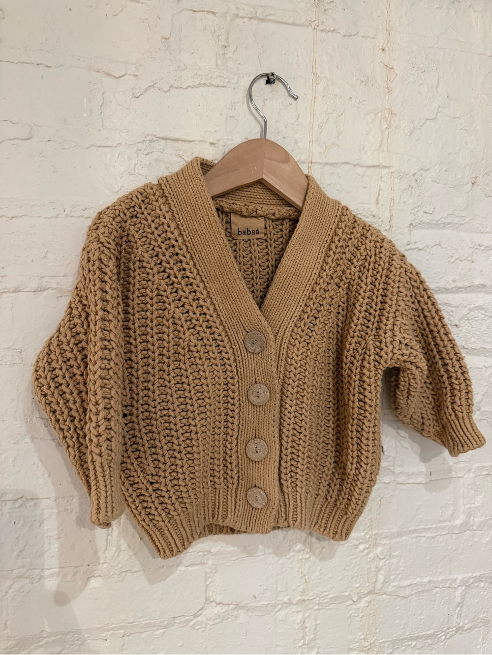 Babaa kids cardigan 18 chicory root